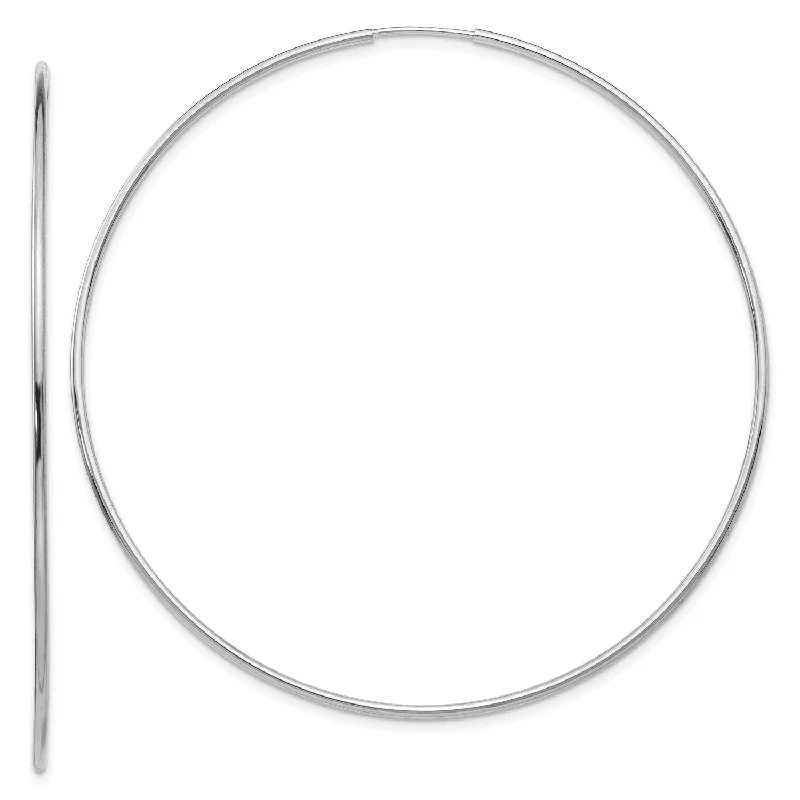 Affordable Luxury Jewelry – Style At A Great Price Shop Sales 14KT White Gold 74X1.2MM Hoop Earrings
