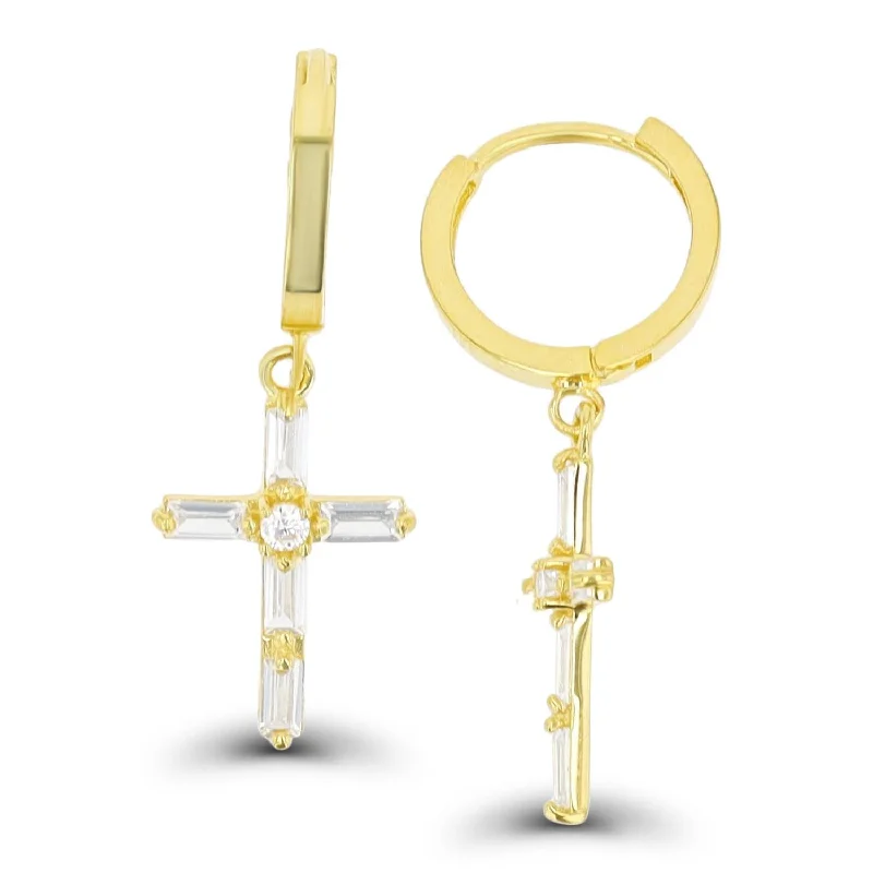Special Deals On Handcrafted And Designer Jewelry Buy More, Save More 14KT Yellow Gold Baguette Cubic Zirconia Drop & Dangle Cross Earrings Special Deals On Handcrafted And Designer Jewelry Buy More, Save More 14KT Yellow Gold Baguette Cubic Zirconia Drop & Dangle Cross Earrings