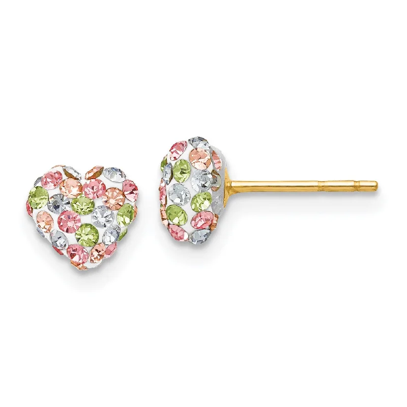 Chic, Trendy, And Affordable Jewelry Sale Hot Trends 14KT Yellow Gold Crystal 6MM Heart Earrings Chic, Trendy, And Affordable Jewelry Sale Hot Trends 14KT Yellow Gold Crystal 6MM Heart Earrings