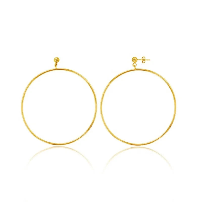Your Dream Jewelry At Dream Prices – Shop Now Limited Edition 14KT Yellow Gold Plated Sterling Silver 80MM Hoop Earrings