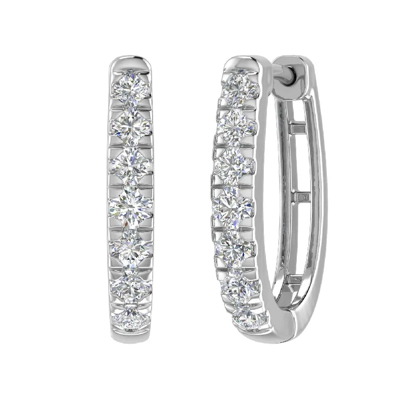 Luxury Jewelry Sale – Sparkle For Less Chic And Edgy 3/4 Carat Diamond Hoop Earrings in Gold