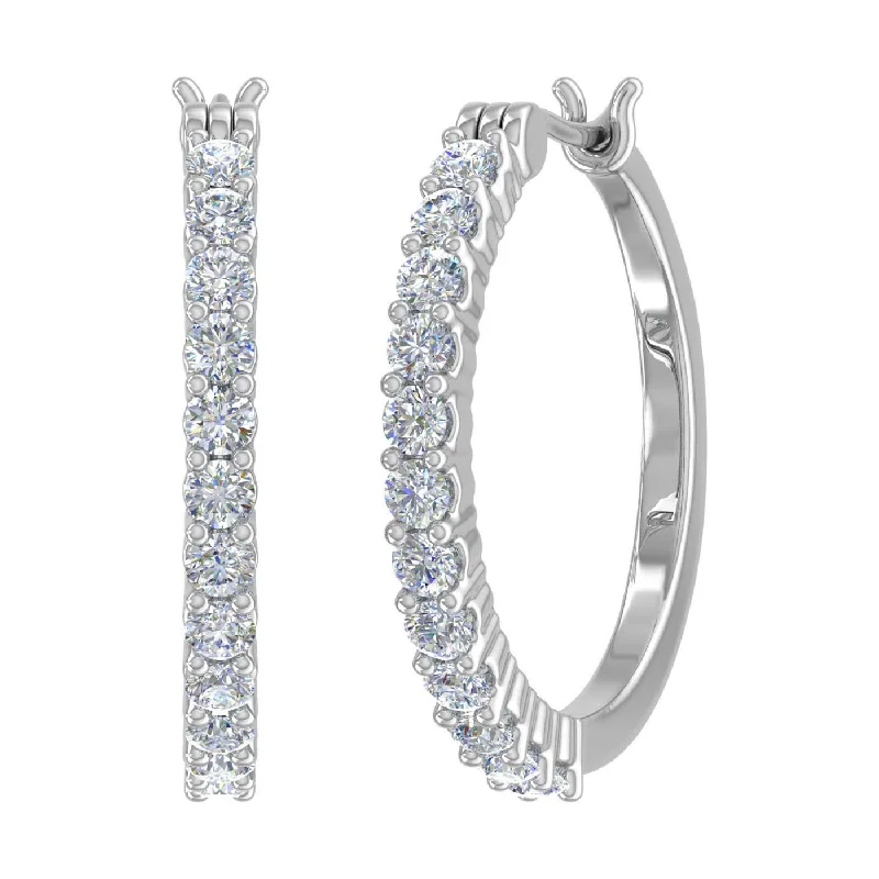 Shop Trending Jewelry With Exclusive Savings Effortless Style, Endless Impact 3/4 Carat Round White Diamond Ladies Huggies Hoop Earrings in Gold - IGI Certified Shop Trending Jewelry With Exclusive Savings Effortless Style, Endless Impact 3/4 Carat Round White Diamond Ladies Huggies Hoop Earrings in Gold - IGI Certified