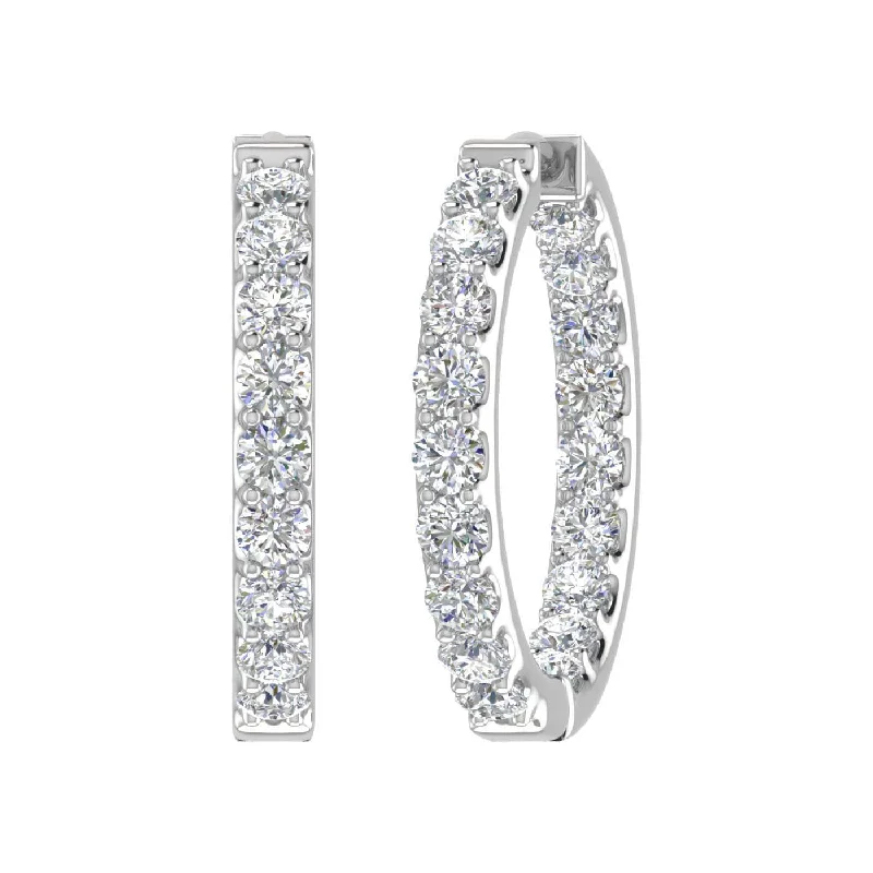 Limited-Stock Jewelry Sale – Shop Before It's Gone Gift Ideas 3 Carat (ctw) Inside Out Diamond Hoop Earrings in Gold - IGI Certified Limited-Stock Jewelry Sale – Shop Before It's Gone Gift Ideas 3 Carat (ctw) Inside Out Diamond Hoop Earrings in Gold - IGI Certified
