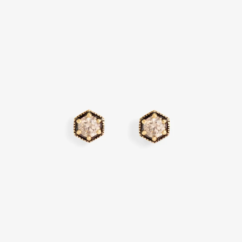 Premium Diamond Jewelry At Once-In-A-Lifetime Discounts Huge Markdowns 3.5mm Brown Diamond Hexagon Studs | E9903BR Premium Diamond Jewelry At Once-In-A-Lifetime Discounts Huge Markdowns 3.5mm Brown Diamond Hexagon Studs | E9903BR