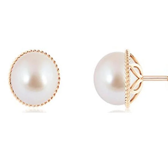 Dainty Floral Jewelry For Feminine Elegance Flash Sale Now 7MM Round Pearl Earrings in 14KT Yellow Gold Dainty Floral Jewelry For Feminine Elegance Flash Sale Now 7MM Round Pearl Earrings in 14KT Yellow Gold