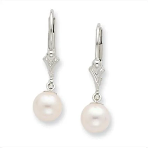 Sparkle More For Less – Jewelry Sale Happening Now Vintage-Inspired Style Offers 8MM Round Pearl Leverback Earrings in 14KT White Gold Sparkle More For Less – Jewelry Sale Happening Now Vintage-Inspired Style Offers 8MM Round Pearl Leverback Earrings in 14KT White Gold