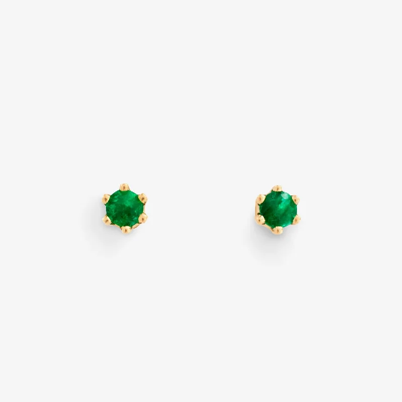 Customized Silver Jewelry For Unique Style Trendy Pulse Baby Emerald Studs | E1901E Customized Silver Jewelry For Unique Style Trendy Pulse Baby Emerald Studs | E1901E