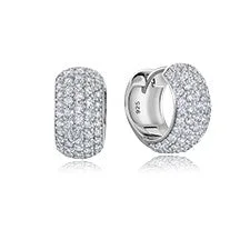 Fashion-Forward Geometric Jewelry For Contemporary Style Hot Picks Crislu Platinum Plated Sterling Silver Cubic Zirconia Huggie Earrings Fashion-Forward Geometric Jewelry For Contemporary Style Hot Picks Crislu Platinum Plated Sterling Silver Cubic Zirconia Huggie Earrings