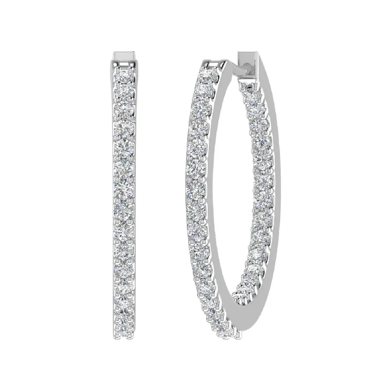 Limited-Stock Jewelry Sale – Once It's Gone, It's Gone Summer Fashion Diamond 1/2 ct Inside Out Hoop Earrings in Gold - IGI Certified Limited-Stock Jewelry Sale – Once It's Gone, It's Gone Summer Fashion Diamond 1/2 ct Inside Out Hoop Earrings in Gold - IGI Certified