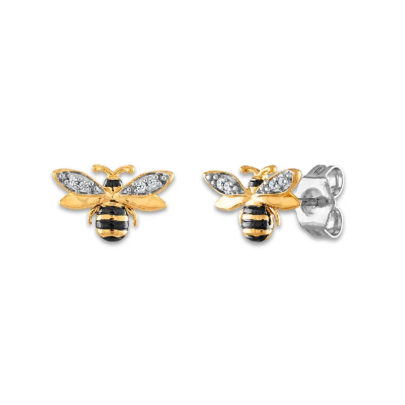 Seasonal Jewelry Clearance – Best Styles At The Lowest Prices Shop Sale Items Diamond Accent Honey Bee Earrings in Gold Plated Sterling Silver