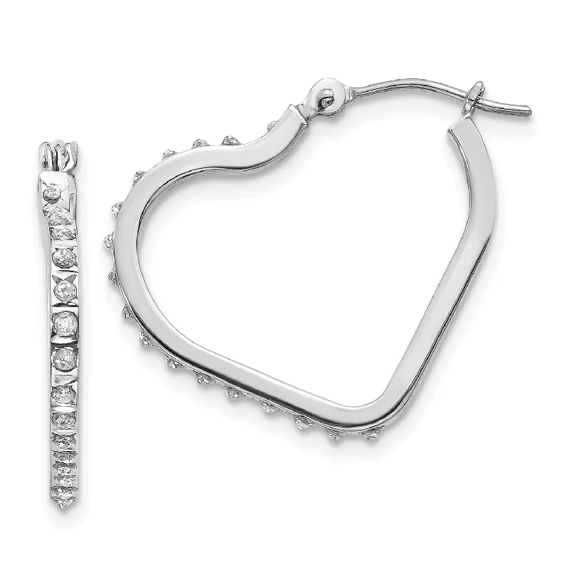 Best-Selling Jewelry Now Available At Special Deals New Styles Just In Diamond Fascination 14KT White Gold 16X1MM Diamond Accent Heart Hoop Earrings Best-Selling Jewelry Now Available At Special Deals New Styles Just In Diamond Fascination 14KT White Gold 16X1MM Diamond Accent Heart Hoop Earrings