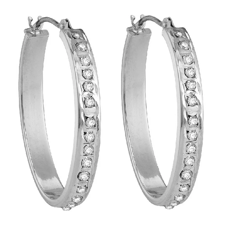 Exclusive Online Jewelry Sale – Don't Wait Hot Sale Diamond Fascination 14KT White Gold 21X26MM Diamond Accent Hoop Earrings Exclusive Online Jewelry Sale – Don't Wait Hot Sale Diamond Fascination 14KT White Gold 21X26MM Diamond Accent Hoop Earrings