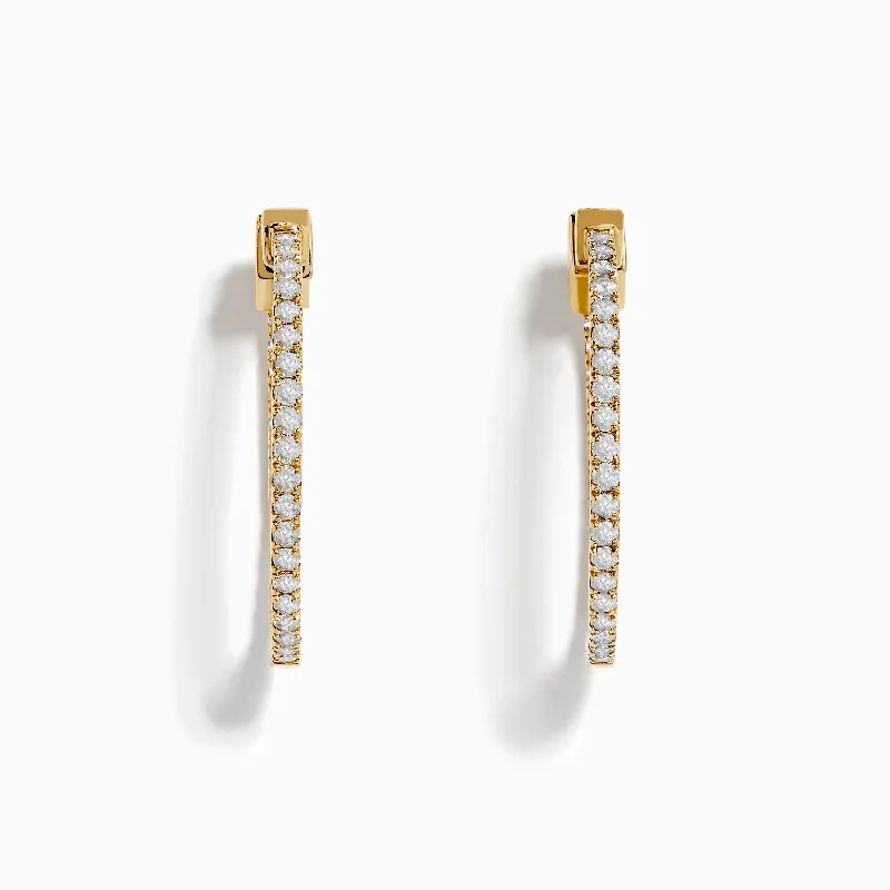 Handcrafted Beauty At Affordable Prices Glamorous Fashion Offers D'Oro 14K Yellow Gold Diamond Hoop Earrings Handcrafted Beauty At Affordable Prices Glamorous Fashion Offers D'Oro 14K Yellow Gold Diamond Hoop Earrings