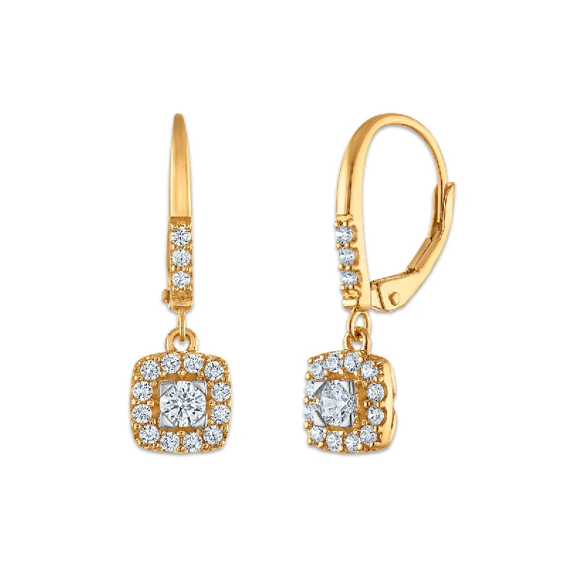 Premium Diamond Jewelry At Once-In-A-Lifetime Discounts Polished Style Deals EcoLove 1/2 CTW Lab Grown Drop Diamond Earrings in 10KT Gold