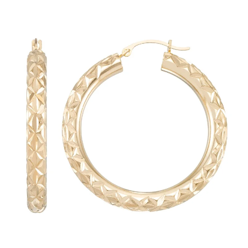 Elegant Jewelry, Affordable Luxury – Shop Now Trendy Looks On Sale Gold Luxe Diamond Cut Round Hoop in 10KT Yellow Gold Over Resin Elegant Jewelry, Affordable Luxury – Shop Now Trendy Looks On Sale Gold Luxe Diamond Cut Round Hoop in 10KT Yellow Gold Over Resin