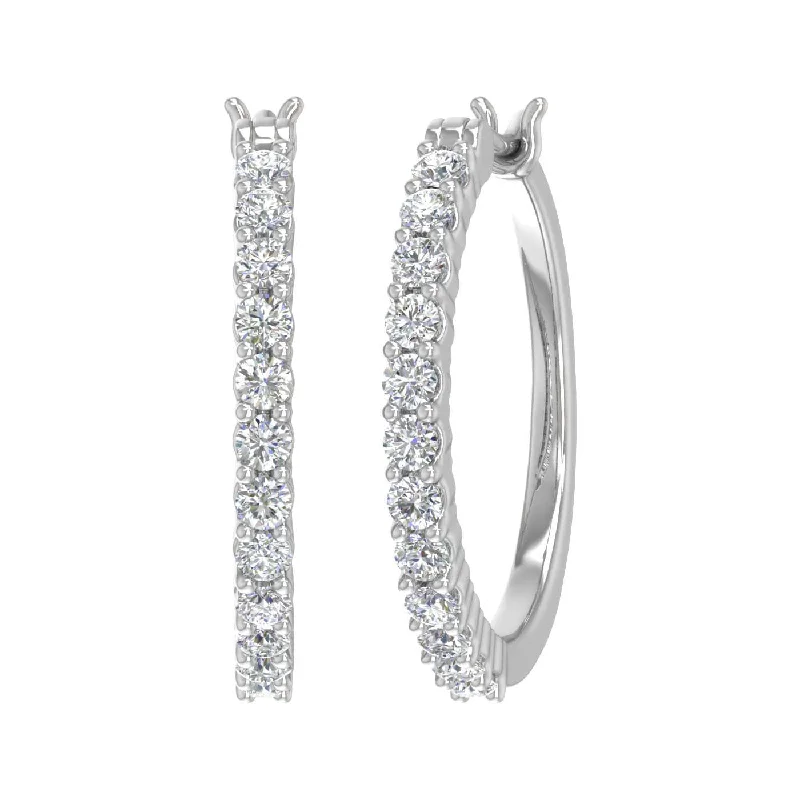 Waterproof Stainless Steel Jewelry For Lasting Beauty Fashion Frontiers Gold Prong Set Diamond Hoop Earrings (1 Carat) - IGI Certified Waterproof Stainless Steel Jewelry For Lasting Beauty Fashion Frontiers Gold Prong Set Diamond Hoop Earrings (1 Carat) - IGI Certified
