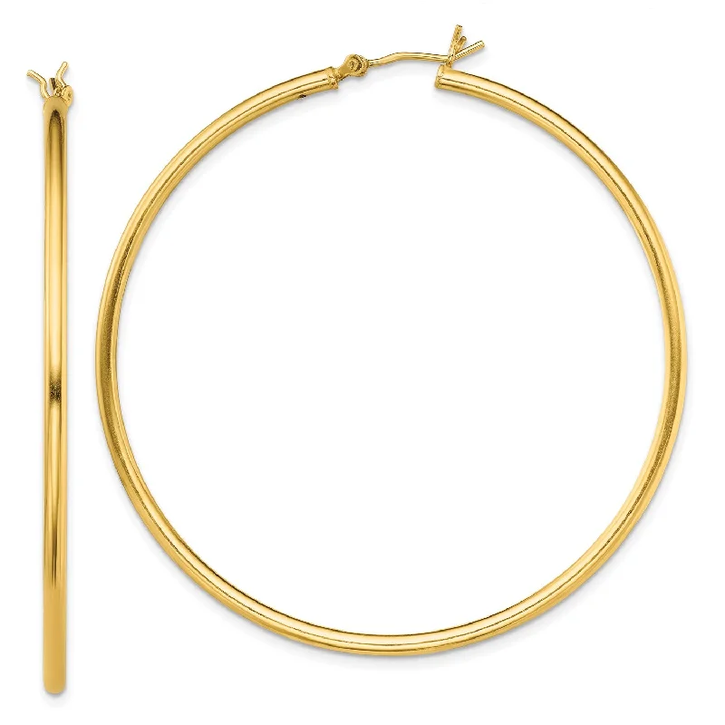 Bohemian-Inspired Jewelry For Free-Spirited Fashion Discount Extravaganza Goldtone Sterling Silver 2X55MM Hoop Earrings Bohemian-Inspired Jewelry For Free-Spirited Fashion Discount Extravaganza Goldtone Sterling Silver 2X55MM Hoop Earrings