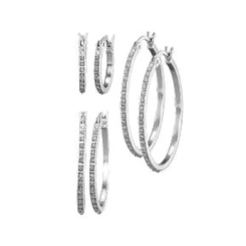 Limited-Stock Jewelry Clearance – Grab Your Favorites Now Stay Ahead In Style Platinum Plated Sterling Silver 15MM 20MM 30MM Diamond Accent Hoop Earrings Limited-Stock Jewelry Clearance – Grab Your Favorites Now Stay Ahead In Style Platinum Plated Sterling Silver 15MM 20MM 30MM Diamond Accent Hoop Earrings