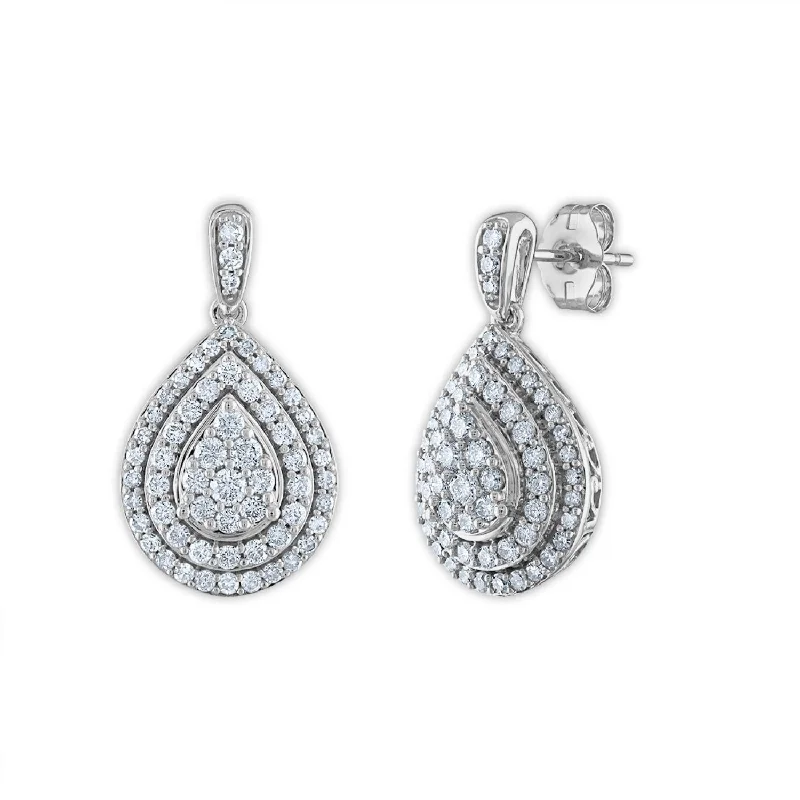 Once-A-Year Jewelry Deals – Shop Before They’Re Gone Popular Collection Red Hot Deal 3/4 CTW Diamond Drop & Dangle Cluster Double Halo Pear Shape Earrings in 10KT White Gold Once-A-Year Jewelry Deals – Shop Before They’Re Gone Popular Collection Red Hot Deal 3/4 CTW Diamond Drop & Dangle Cluster Double Halo Pear Shape Earrings in 10KT White Gold