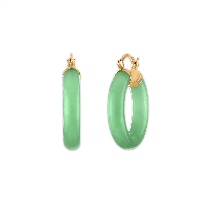 Special Sale On Handcrafted Jewelry – Shop Today Summer Fashion Round Jade Hoop Earrings in 10KT Yellow Gold Special Sale On Handcrafted Jewelry – Shop Today Summer Fashion Round Jade Hoop Earrings in 10KT Yellow Gold
