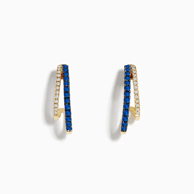 Limited-Time Offer On Elegant Jewelry Pieces Fresh Styles, Fresh Deals Royal Bleu 14K Yellow Gold Sapphire and Diamond Double Hoop Earrings Limited-Time Offer On Elegant Jewelry Pieces Fresh Styles, Fresh Deals Royal Bleu 14K Yellow Gold Sapphire and Diamond Double Hoop Earrings