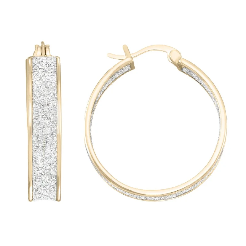 Shop Stylish Jewelry Now And Save Big Fashion Forward Simone I Smith Collection 18KT Yellow Gold Plated Sterling Silver 25X5MM Glitter Hoop Earrings Shop Stylish Jewelry Now And Save Big Fashion Forward Simone I Smith Collection 18KT Yellow Gold Plated Sterling Silver 25X5MM Glitter Hoop Earrings