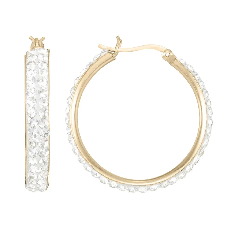 Flash Sale On Exquisite Jewelry – Don't Miss Out Forward Trendsetter Simone I Smith Collection 18KT Yellow Gold Plated Sterling Silver Crystal 30X4MM Hoop Earrings Flash Sale On Exquisite Jewelry – Don't Miss Out Forward Trendsetter Simone I Smith Collection 18KT Yellow Gold Plated Sterling Silver Crystal 30X4MM Hoop Earrings