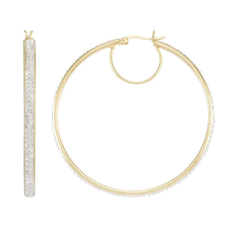 Jewelry Clearance – Final Chance To Save Big New In This Season Simone I Smith Collection 18KT Yellow Gold Plated Sterling Silver Crystal 55X3MM Hoop Earrings Jewelry Clearance – Final Chance To Save Big New In This Season Simone I Smith Collection 18KT Yellow Gold Plated Sterling Silver Crystal 55X3MM Hoop Earrings