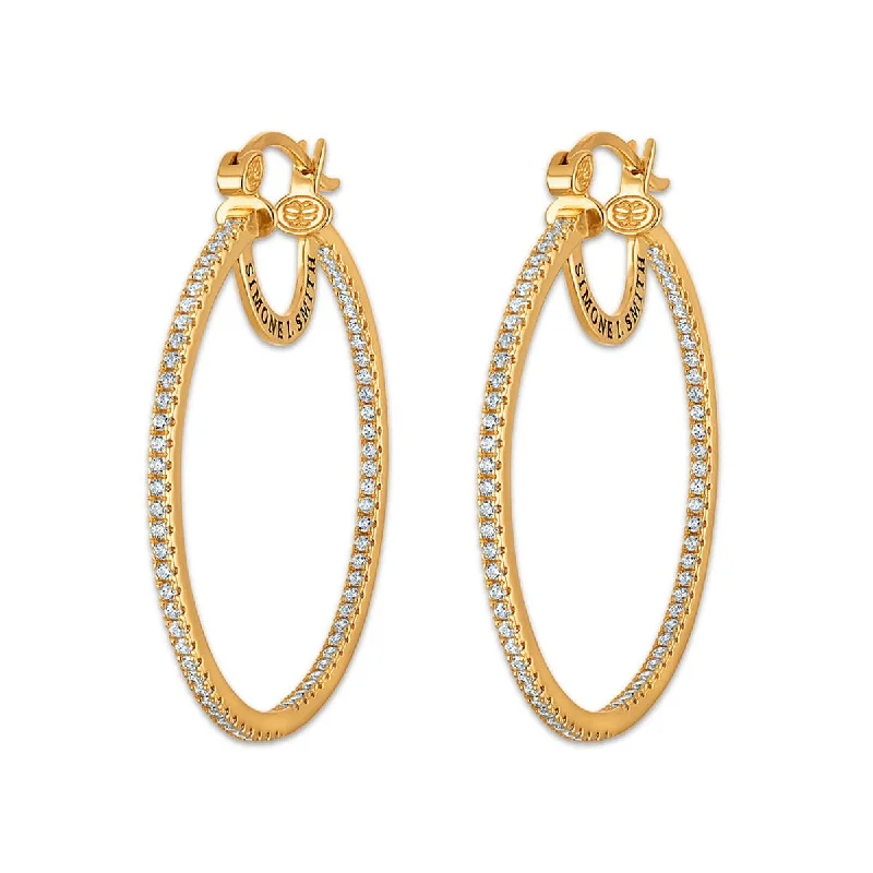 Timeless Elegance At Unbelievable Discounts Vintage-Inspired Style Offers Simone I Smith Collection 50MM Crystal Hoop Earrings in 18K Gold Plated Sterling Silver Timeless Elegance At Unbelievable Discounts Vintage-Inspired Style Offers Simone I Smith Collection 50MM Crystal Hoop Earrings in 18K Gold Plated Sterling Silver