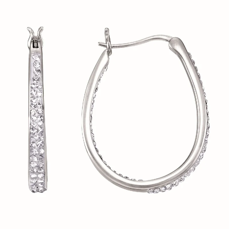 Unlock Unbeatable Jewelry Deals Before They’Re Gone Discover Promotions Simone I Smith Collection Platinum Plated Sterling Silver Crystal 25X3MM Oval Hoop Earrings Unlock Unbeatable Jewelry Deals Before They’Re Gone Discover Promotions Simone I Smith Collection Platinum Plated Sterling Silver Crystal 25X3MM Oval Hoop Earrings