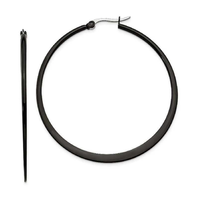 Save On Luxury Jewelry Pieces – Limited-Time Offers Everyday Elegance Sale Stainless Steel Black IP plated 55mm Hoop Earrings Save On Luxury Jewelry Pieces – Limited-Time Offers Everyday Elegance Sale Stainless Steel Black IP plated 55mm Hoop Earrings