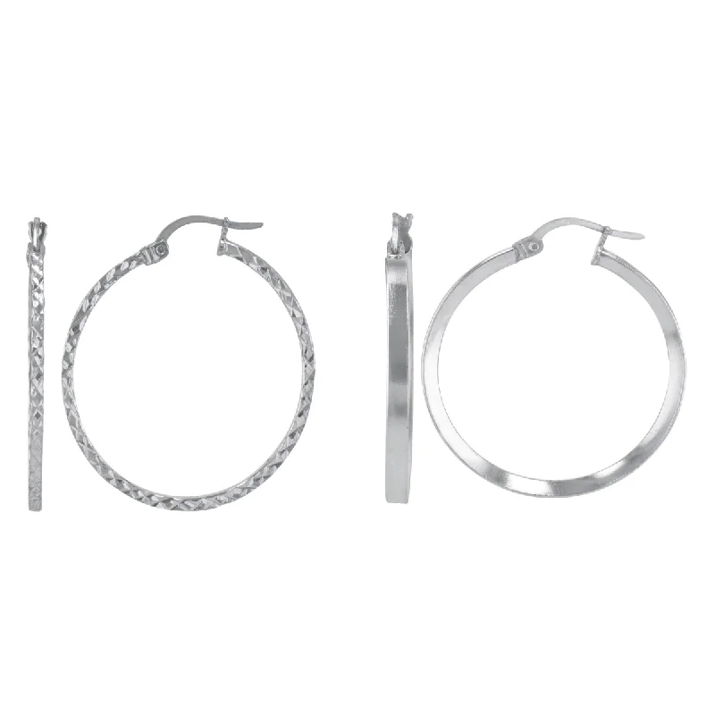 Last Chance To Shop High-End Jewelry At Markdown Prices Top Brand Discounts Sterling Silver 1.5X30MM and 2X30MM 2-Pair Hoop Earrings Set Last Chance To Shop High-End Jewelry At Markdown Prices Top Brand Discounts Sterling Silver 1.5X30MM and 2X30MM 2-Pair Hoop Earrings Set