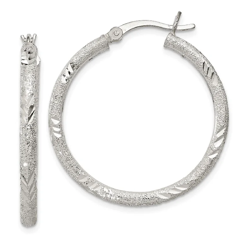 Shop Jewelry That Shines Without The High Price Relaxed Style Deals Sterling Silver 29X32MM Diamond-cut Hoop Earrings Shop Jewelry That Shines Without The High Price Relaxed Style Deals Sterling Silver 29X32MM Diamond-cut Hoop Earrings