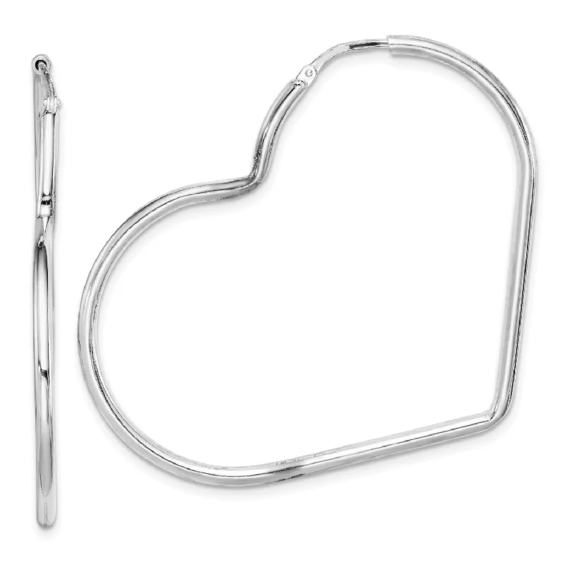 Chic And Stylish Jewelry At Exclusive Prices Stylish Looks Sterling Silver 2X45MM Heart Hoop Earrings Chic And Stylish Jewelry At Exclusive Prices Stylish Looks Sterling Silver 2X45MM Heart Hoop Earrings
