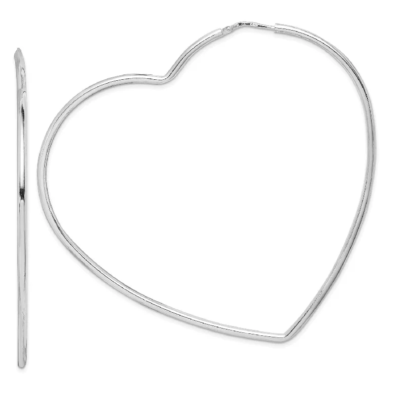 Elegant Jewelry Pieces At Unbelievable Prices Limited-Time Offer Sterling Silver 2X72MM Heart Hoop Earrings Elegant Jewelry Pieces At Unbelievable Prices Limited-Time Offer Sterling Silver 2X72MM Heart Hoop Earrings