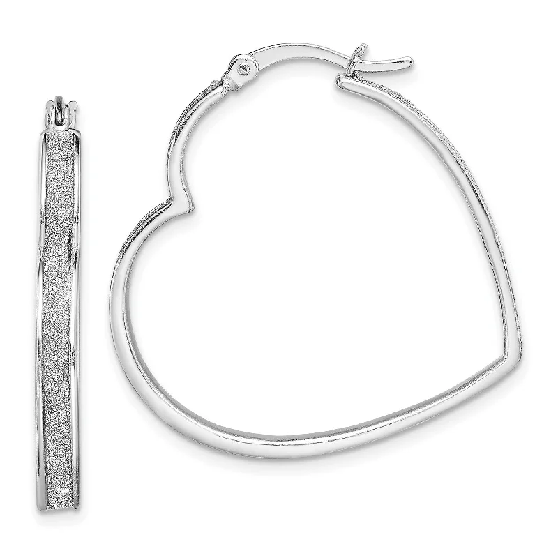 Discounted Jewelry For A Glamorous Look Sophisticated Fashion Sterling Silver 30MM Glitter Heart Hoop Earrings Discounted Jewelry For A Glamorous Look Sophisticated Fashion Sterling Silver 30MM Glitter Heart Hoop Earrings