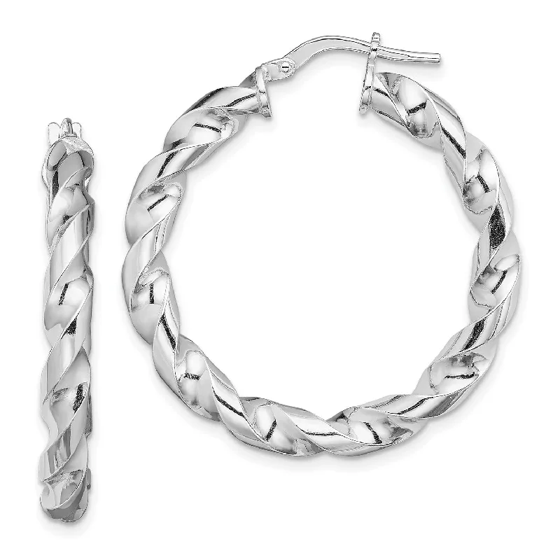 Versatile Layering Jewelry For Effortless Chic Holiday Attire Sale Sterling Silver 34X31MM Twist Hoop Earrings