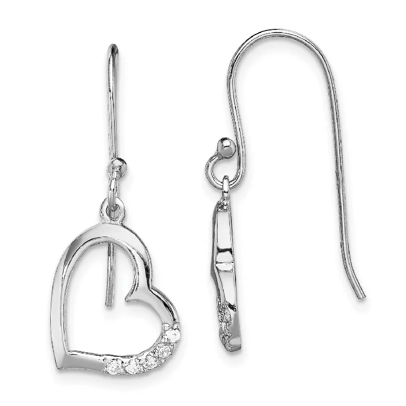 Affordable Gold-Plated Jewelry For Modern Fashion Flash Sale Fever Sterling Silver Cubic Zirconia 26X12MM Drop & Dangle Heart Earrings Affordable Gold-Plated Jewelry For Modern Fashion Flash Sale Fever Sterling Silver Cubic Zirconia 26X12MM Drop & Dangle Heart Earrings