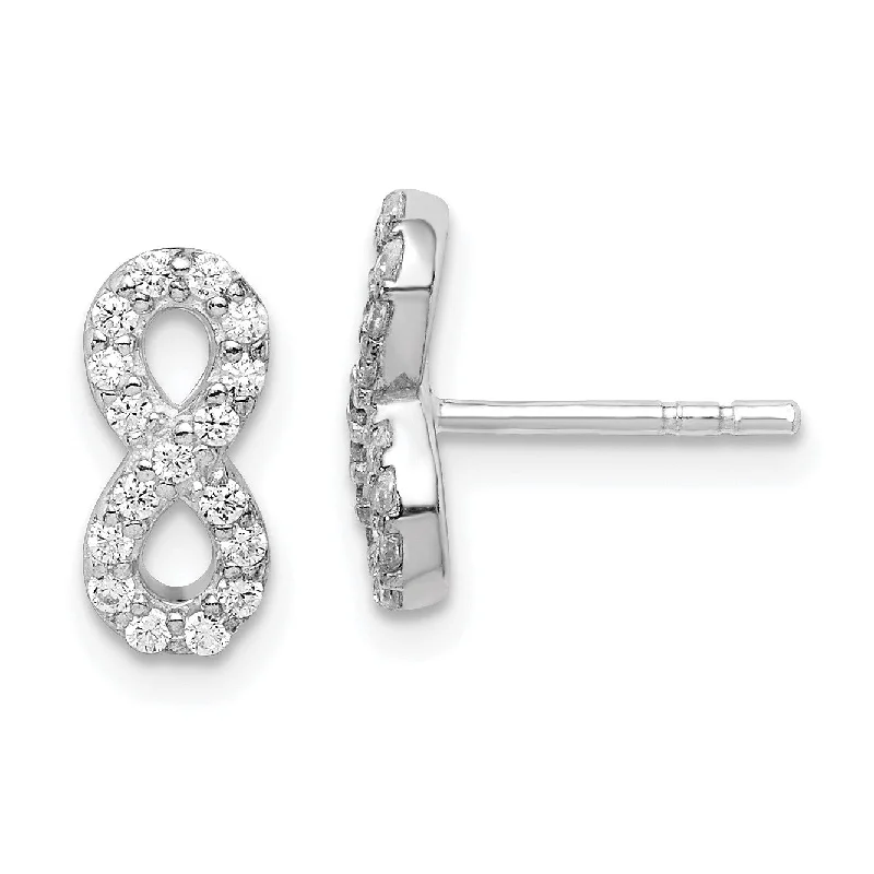 Buy More, Save More On Stunning Jewelry Pieces Limited Time Offers Sterling Silver Cubic Zirconia 5X11MM Stud Infinity Earrings Buy More, Save More On Stunning Jewelry Pieces Limited Time Offers Sterling Silver Cubic Zirconia 5X11MM Stud Infinity Earrings