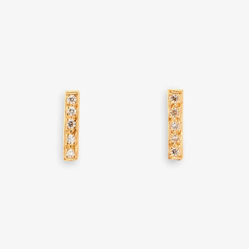 Exclusive Online Discounts On Stylish Jewelry Break Fashion Norms White Diamond Bar Earrings | E0718W Exclusive Online Discounts On Stylish Jewelry Break Fashion Norms White Diamond Bar Earrings | E0718W