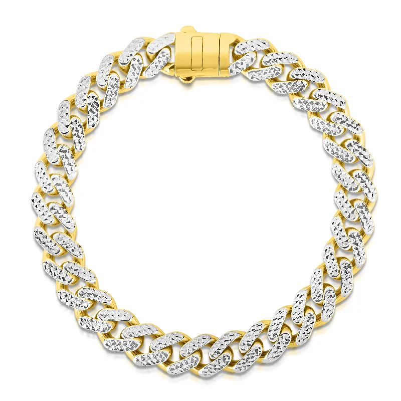The Perfect Jewelry Piece At The Perfect Discount Stylish Savings 14K Gold 9.5mm White Pave Lite Miami Cuban The Perfect Jewelry Piece At The Perfect Discount Stylish Savings 14K Gold 9.5mm White Pave Lite Miami Cuban