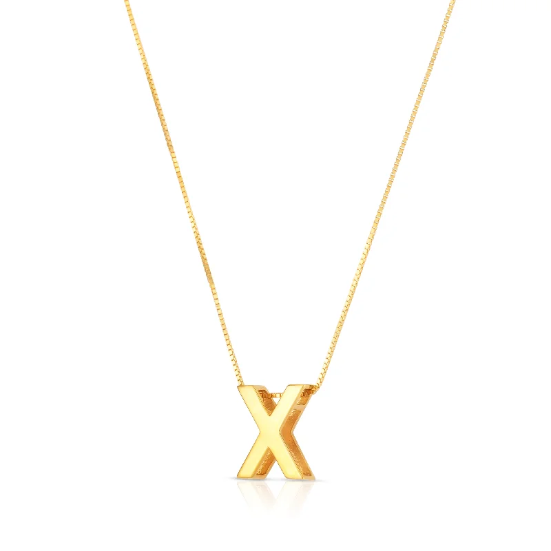 Best Jewelry Deals – Shop Premium Pieces At Great Prices Unleash Your Fashion 14K Gold Block Letter Initial X Necklace