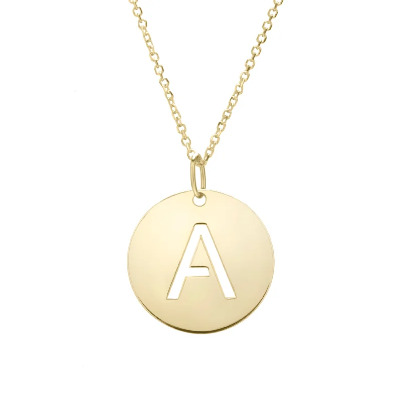 Huge Markdowns On Premium Jewelry Styles Chic And Edgy 14K Gold Disc Initial A Necklace Huge Markdowns On Premium Jewelry Styles Chic And Edgy 14K Gold Disc Initial A Necklace