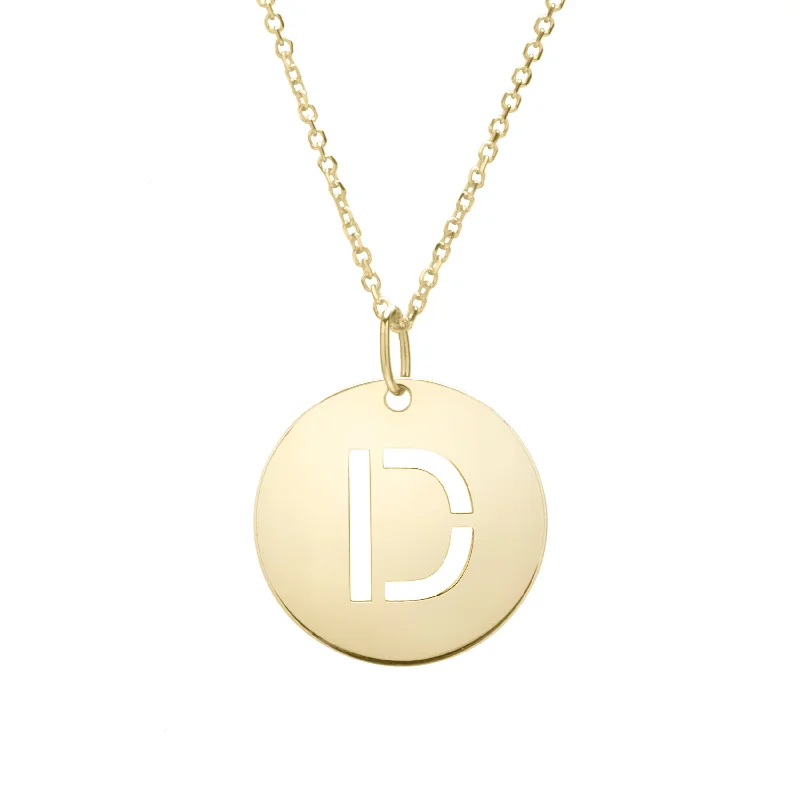 Chic, Trendy, And Affordable Jewelry Sale Comfortable Chic 14K Gold Disc Initial D Necklace Chic, Trendy, And Affordable Jewelry Sale Comfortable Chic 14K Gold Disc Initial D Necklace