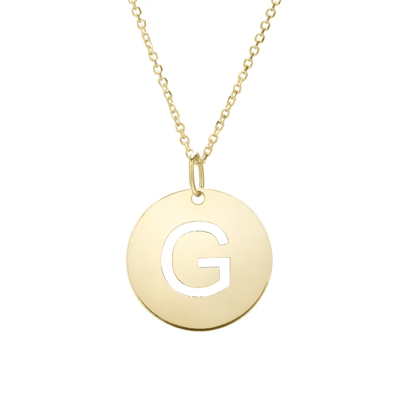 The Perfect Jewelry Piece At The Perfect Price Winter Warehouse Sale 14K Gold Disc Initial G Necklace The Perfect Jewelry Piece At The Perfect Price Winter Warehouse Sale 14K Gold Disc Initial G Necklace