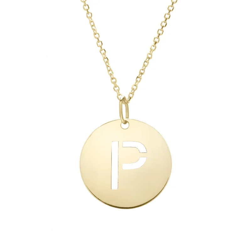 Timeless Jewelry At Special Discount Rates Crazy Price Slashing 14K Gold Disc Initial P Necklace Timeless Jewelry At Special Discount Rates Crazy Price Slashing 14K Gold Disc Initial P Necklace