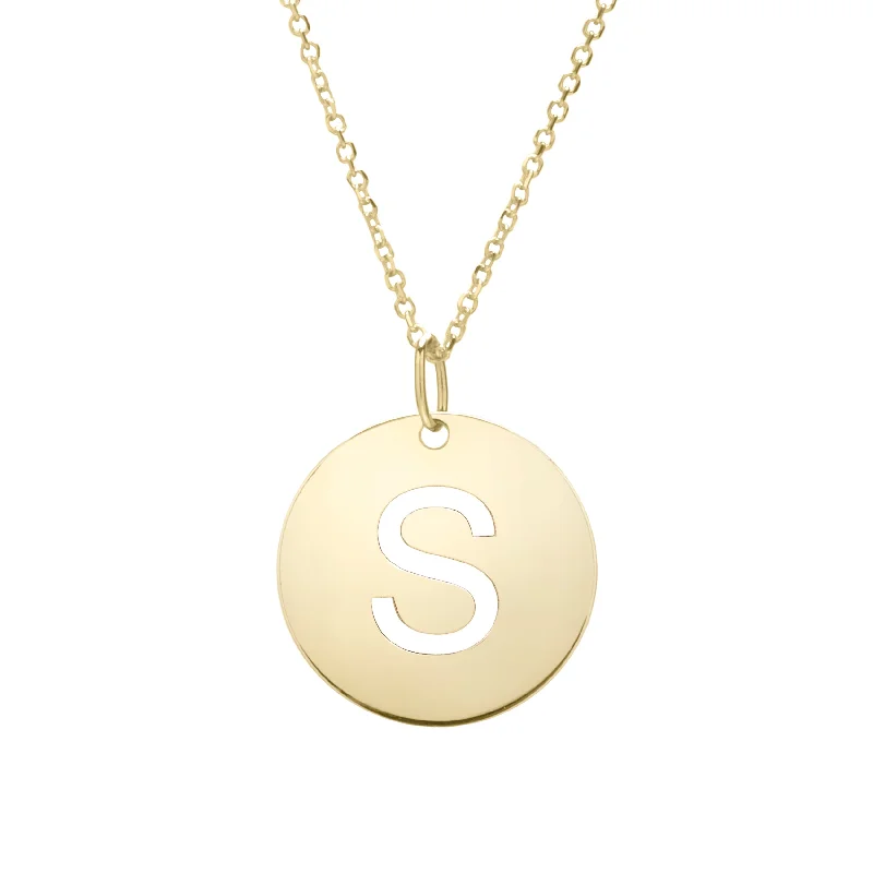 Chic And Stylish Jewelry At Exclusive Prices Special Offers, Don't Miss 14K Gold Disc Initial S Necklace Chic And Stylish Jewelry At Exclusive Prices Special Offers, Don't Miss 14K Gold Disc Initial S Necklace