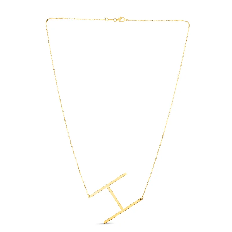 Flash Deals On Fine Jewelry – Shop Before It's Gone Unleash Your Trendy Side 14K Gold Large Initial H Necklace Flash Deals On Fine Jewelry – Shop Before It's Gone Unleash Your Trendy Side 14K Gold Large Initial H Necklace
