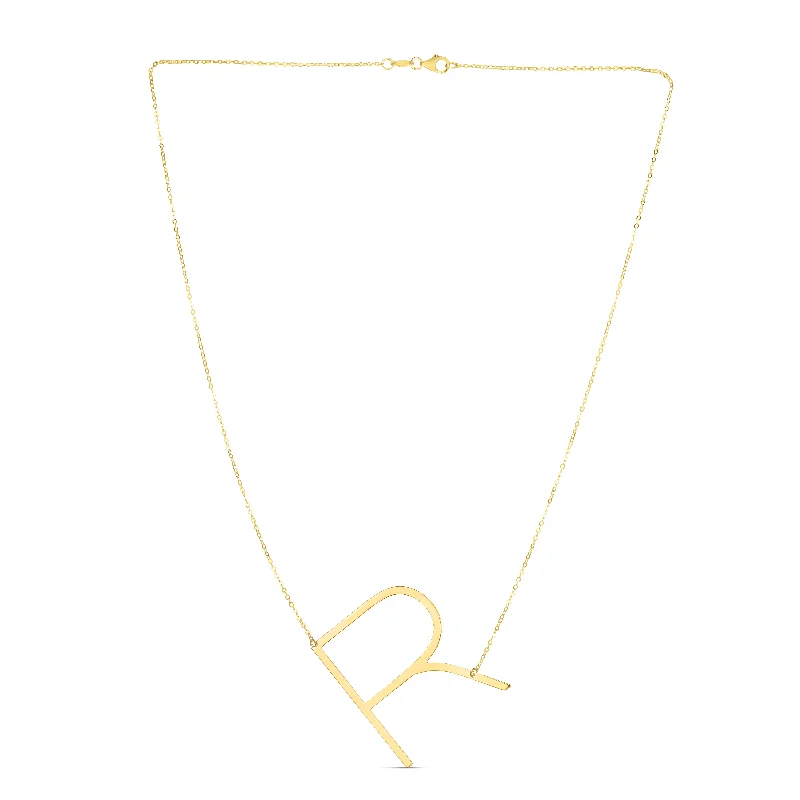 Save On Luxury Jewelry Pieces – Limited-Time Offers Dive Into Trendy Styles 14K Gold Large Initial R Necklace Save On Luxury Jewelry Pieces – Limited-Time Offers Dive Into Trendy Styles 14K Gold Large Initial R Necklace