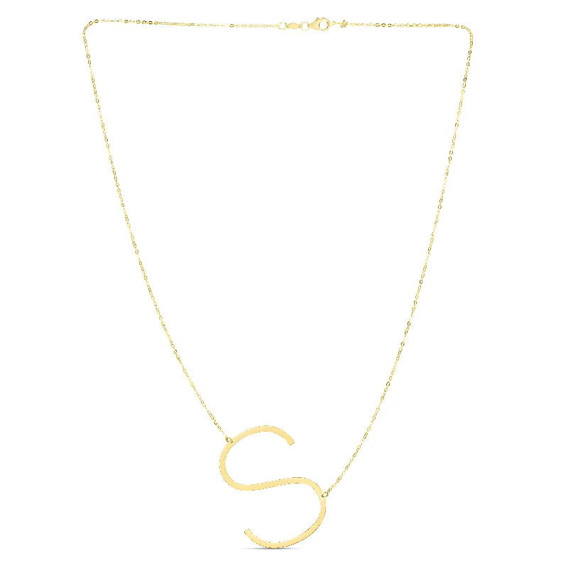 Elegant Jewelry Styles At Budget-Friendly Prices Step Ahead, Lead The Trend 14K Gold Large Initial S Necklace Elegant Jewelry Styles At Budget-Friendly Prices Step Ahead, Lead The Trend 14K Gold Large Initial S Necklace